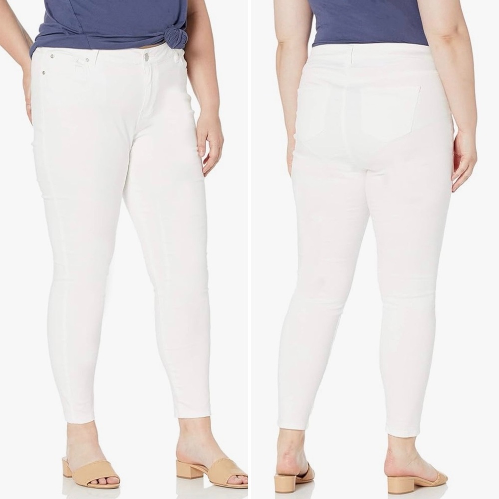 Celebrity Pink Mid-Rise The Rider Skinny Stretch Ankle Jeans Optic White Size 18